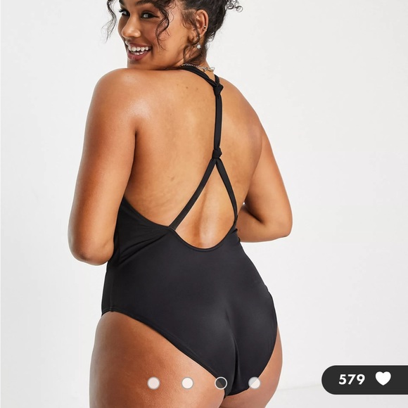 Asos curve black one piece swimsuit - Picture 4 of 4